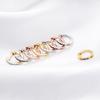 Bamoer 14K Gold Plated 925 Silver Cuff Earrings with Cubic Zircon, 10 Colors Huggie Stud for Women Girl SCE498