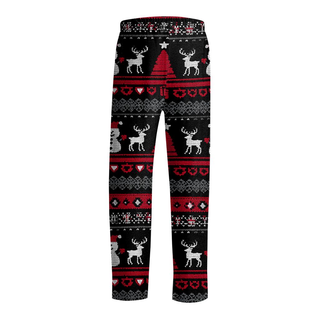 Men's Christmas Print Drawstring Pants Casual Pajama Pants