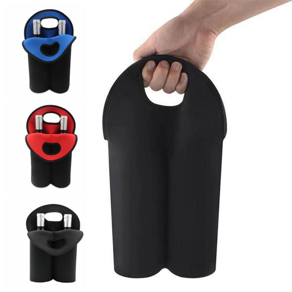 2 Bottles Can Carrier Tote Neoprene Drink Bottle Holder Unique Wine Cooler Bag  Wine Accessories