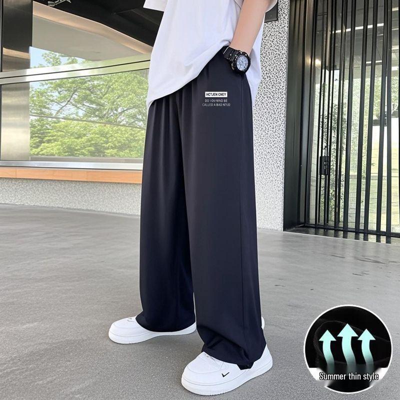 Boys Summer Quick-Dry Straight Leg Pants - Ice Silk, Mosquito Repellent 160 чёрный