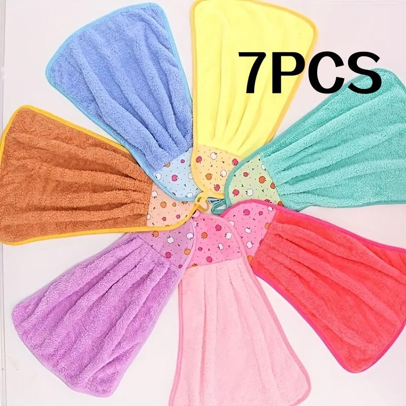 

7Pcs Hand Towels Microfiber Towels Hook Towels Kitchen Bathroom Cleaning Absorbent Towels Children s Handkerchiefs Absorbent