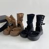 Queen Fan retro thick-soled one-word sandals for women's summer wear 2025 new high-end cover toe heightening cool boots