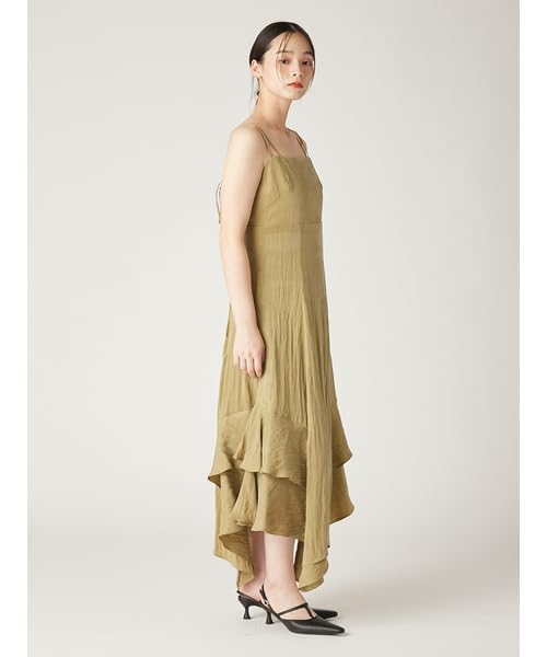 FRAY Asymmetric Hem Camisole Dress FWFO252038 Green I.D. Women's