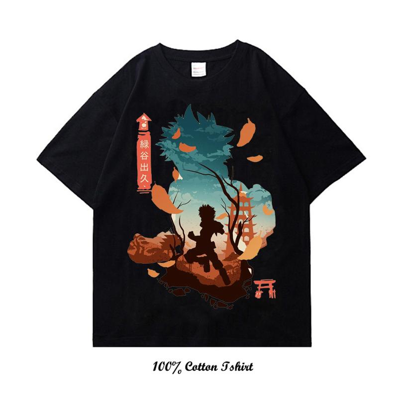 My Hero Academia Graphic Print T Shirt Vintage Harajuku Streetwear Short Sleeve Plus Size Cotton Crew Neck T Shirt Women Unisex