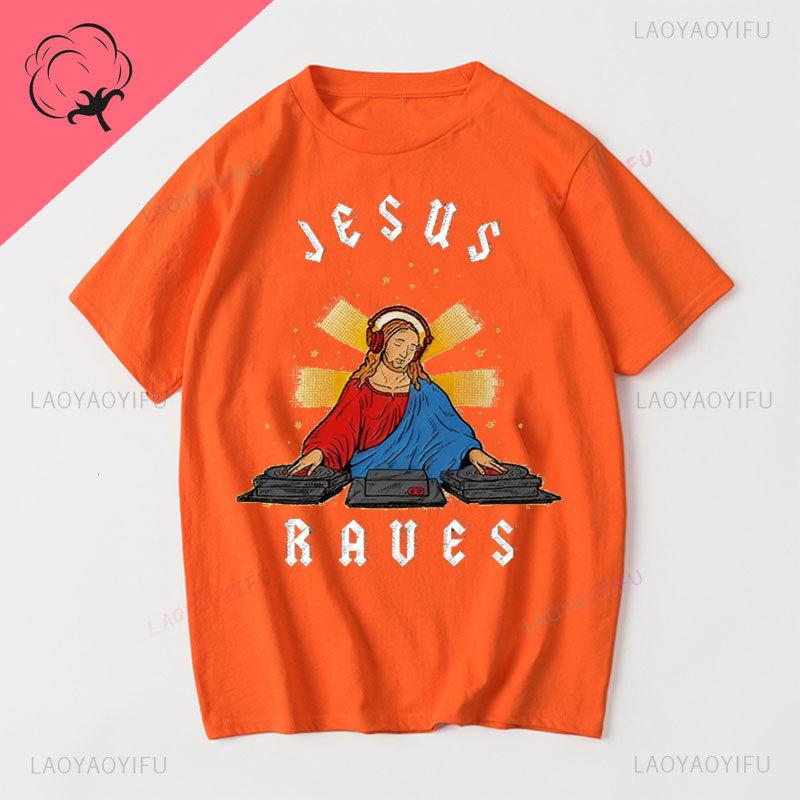 DJ Jesus Raves T Shirt Unisex Adult Unisexs Womens Gift Cool Music Fashion Top Cotton Oneck Classic Vintage Clothes Retro Tee