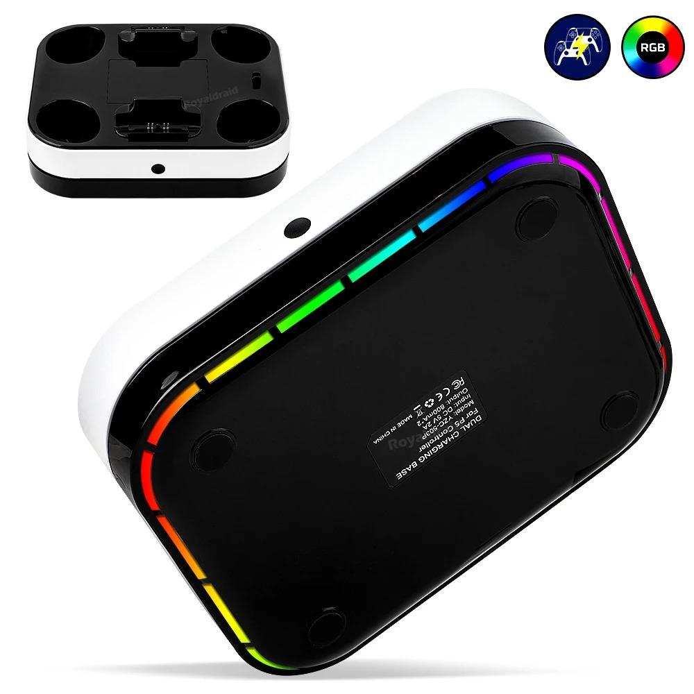 For PS5 Controller Dual Charging Base RGB Fast Charging Station for PS5 Dual Wireless Gamepad Handle Charger Stand
