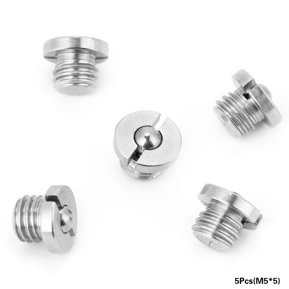 

5pcs Screw Threaded Stainless Steel Flanged Ball Spring Plungers Set (M5*5)