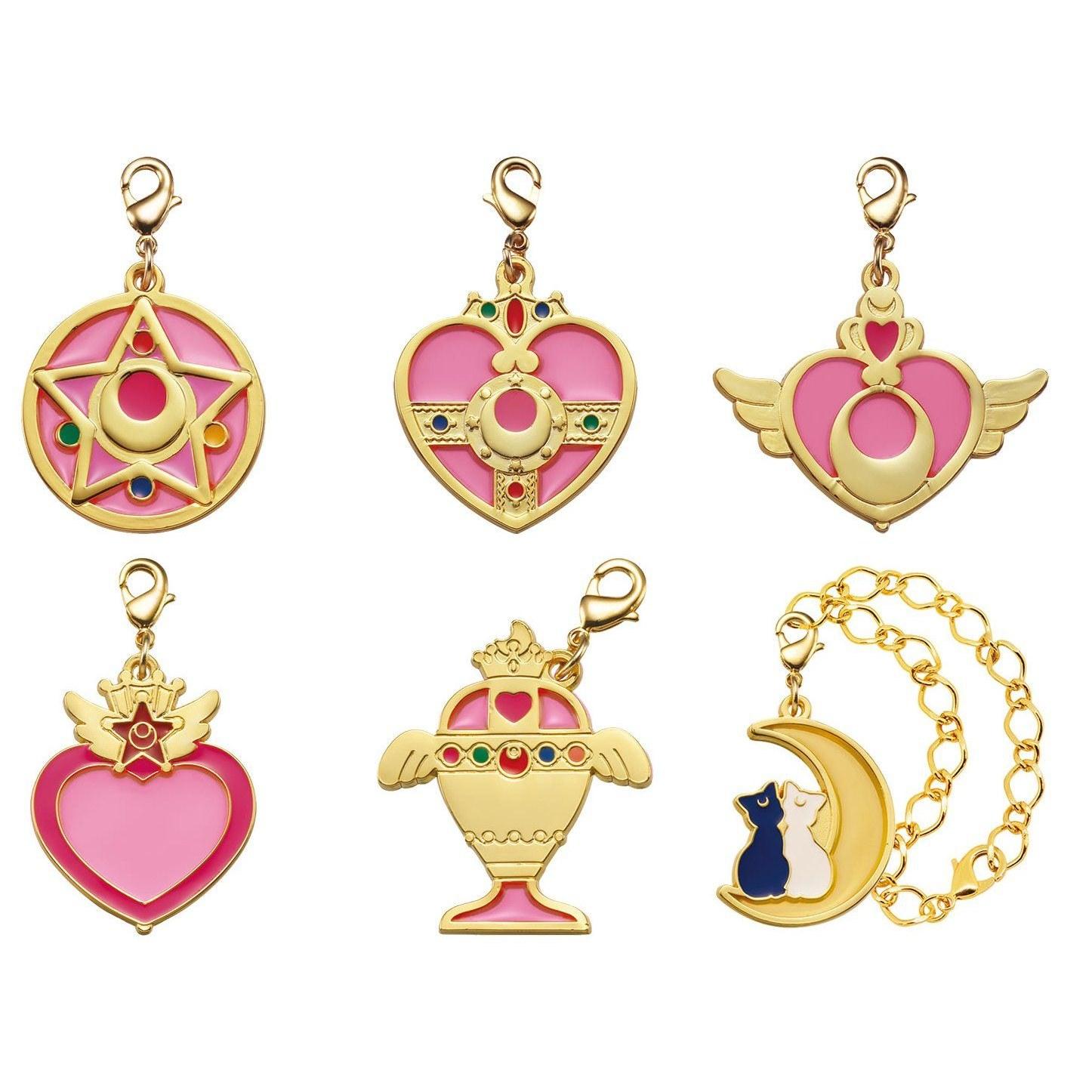 Bishoujo Senshi Sailor Moon Stained Charm Anime Goods Gacha Bandai Complete Set 6 Types