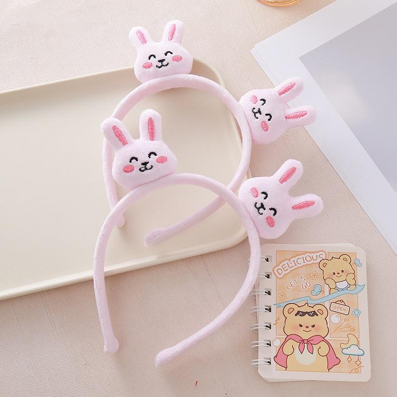 New Cute Cartoon Rabbit Hair Decoration for Women Pink Valentine's Day Sweet Face Wash Hairpin Headpiece
