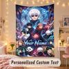 Custom Personalized Tapestry,Jujutsu Kaisen Print Custom Name Text Wall Art Hanging for Bedroom