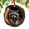 2D Cute Animal Christmas Ornaments Christmas Acrylic Pendant Animal Raccoon Owl Squirrel Hedgehog Bunny Bird Wildlife Decoration