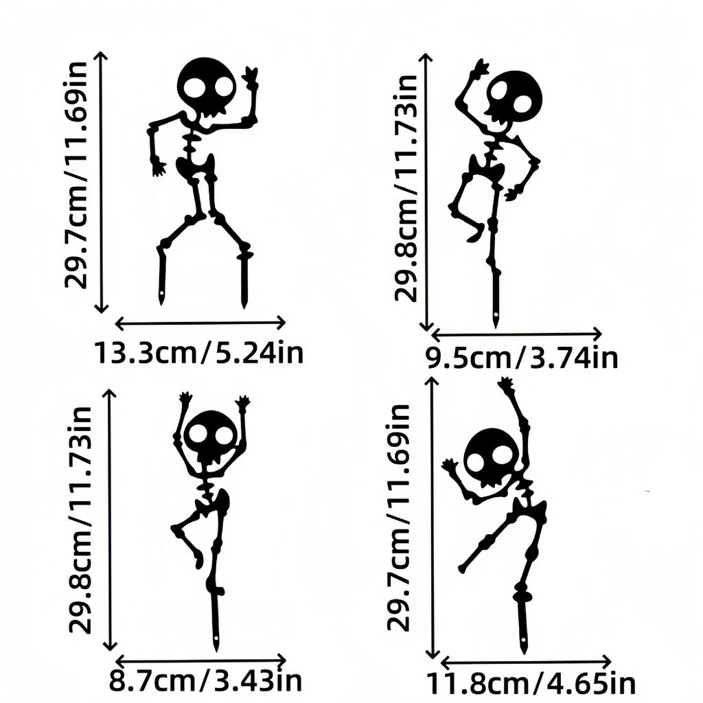 Dancing Skeleton Lawn Garden Decoration Outdoor Creative Silhouette Garden Decoration Signboard Plugin Garden Statue Sculpture