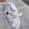 PP Cotton Plush Doll Key Ring Soft Cute Pet Pendant Mini Grey Cat Key Chain  Car Key Ornaments