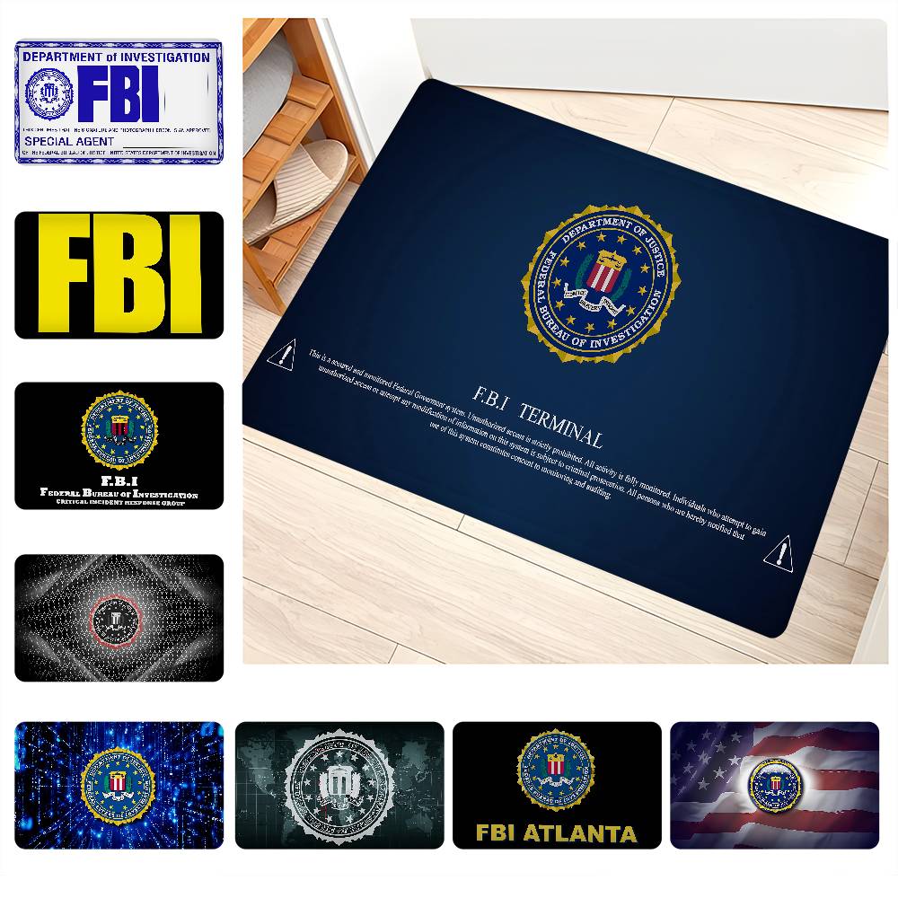 Polizei FBI Zimmerteppiche Retro Mehrfachauswahl Wohnzimmer Küchenteppich Rutschfest Willkommensteppich