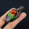 Tri Color Labradorite Pendant Gemstone Handmade Jewelry, 999 Copper Wire Wrapped Pendant, Gift For Wife Jewelry