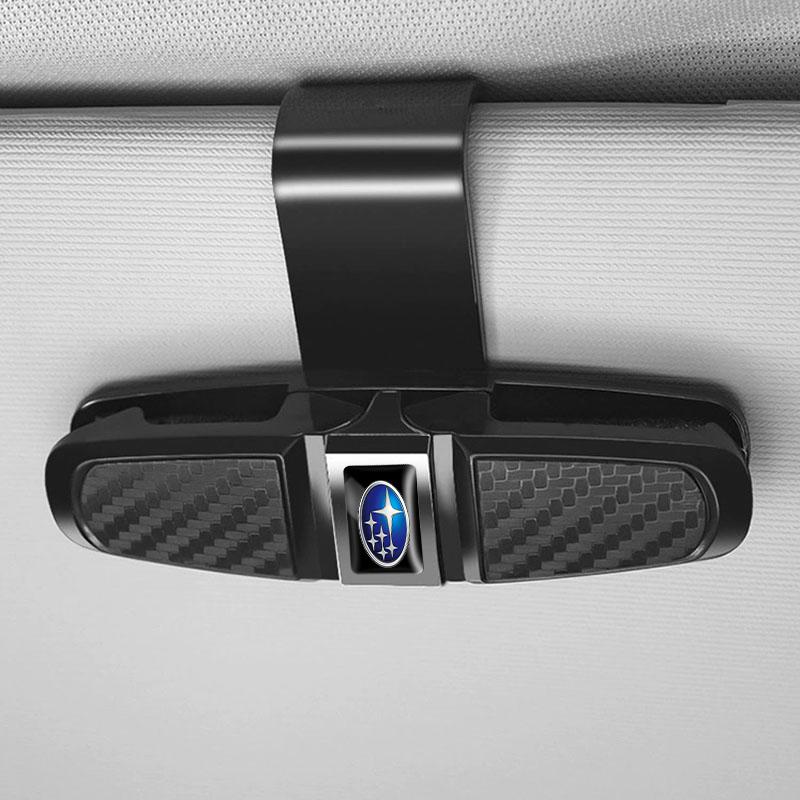 Car Interior Sunglasses Holder Auto Sun Visor Glasses Clip For Subaru Crosstrek Forester Outback Impreza BRZ WRX REX Valve Cap iwu7
