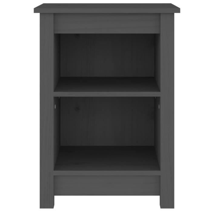 VidaXL Table de chevet Gris 40x35x55 cm Bois de pin solide 820960