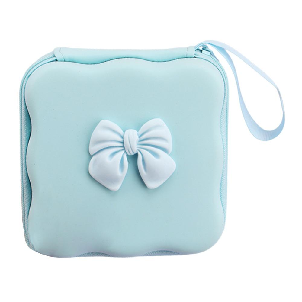 Cute Bow Knot Cable Protector Bag Portable PU Storage Bag Charger Protector Mini Bag Travel