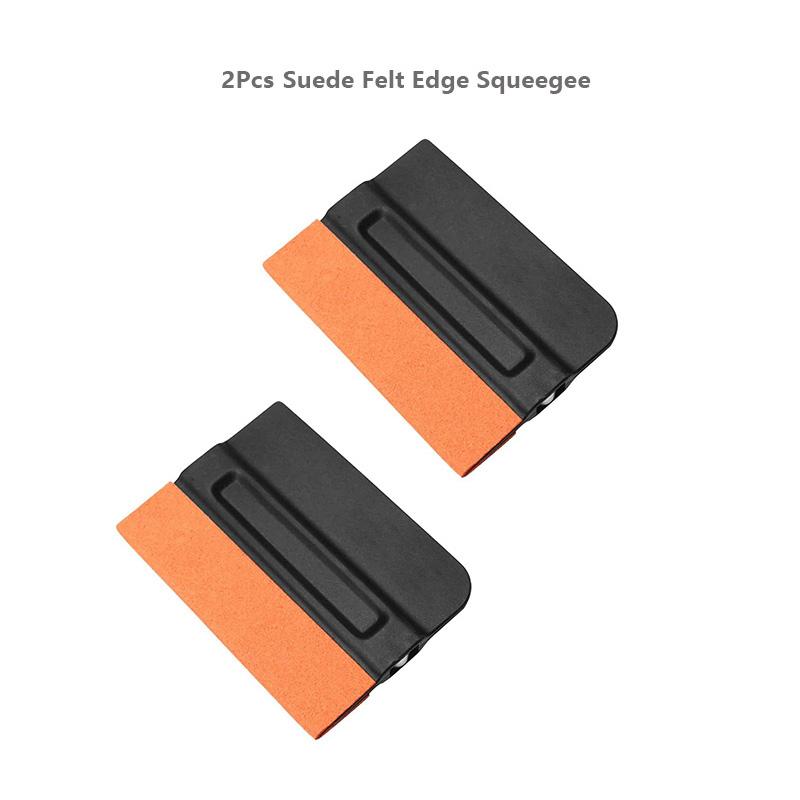 2Pcs Magnetic Vinyl Wrapping Squeegee 4Inch Suede Felt Edge Tint Squeegee Car Window Film Scraper Decal Applicator for Stickers