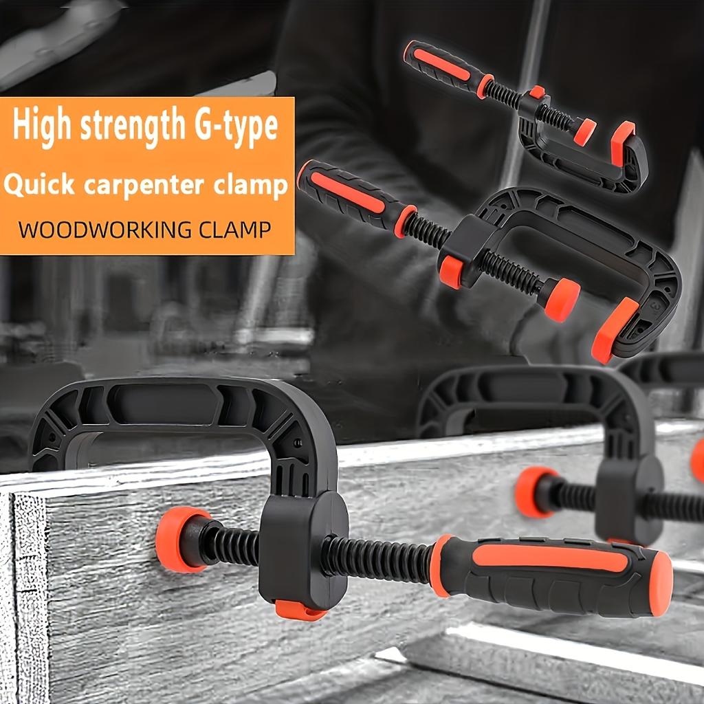 2pcs Industrial C-Clamp with Nylon Pads Heavy Duty Woodworking Fast Clamp for Welding DIY Assembly