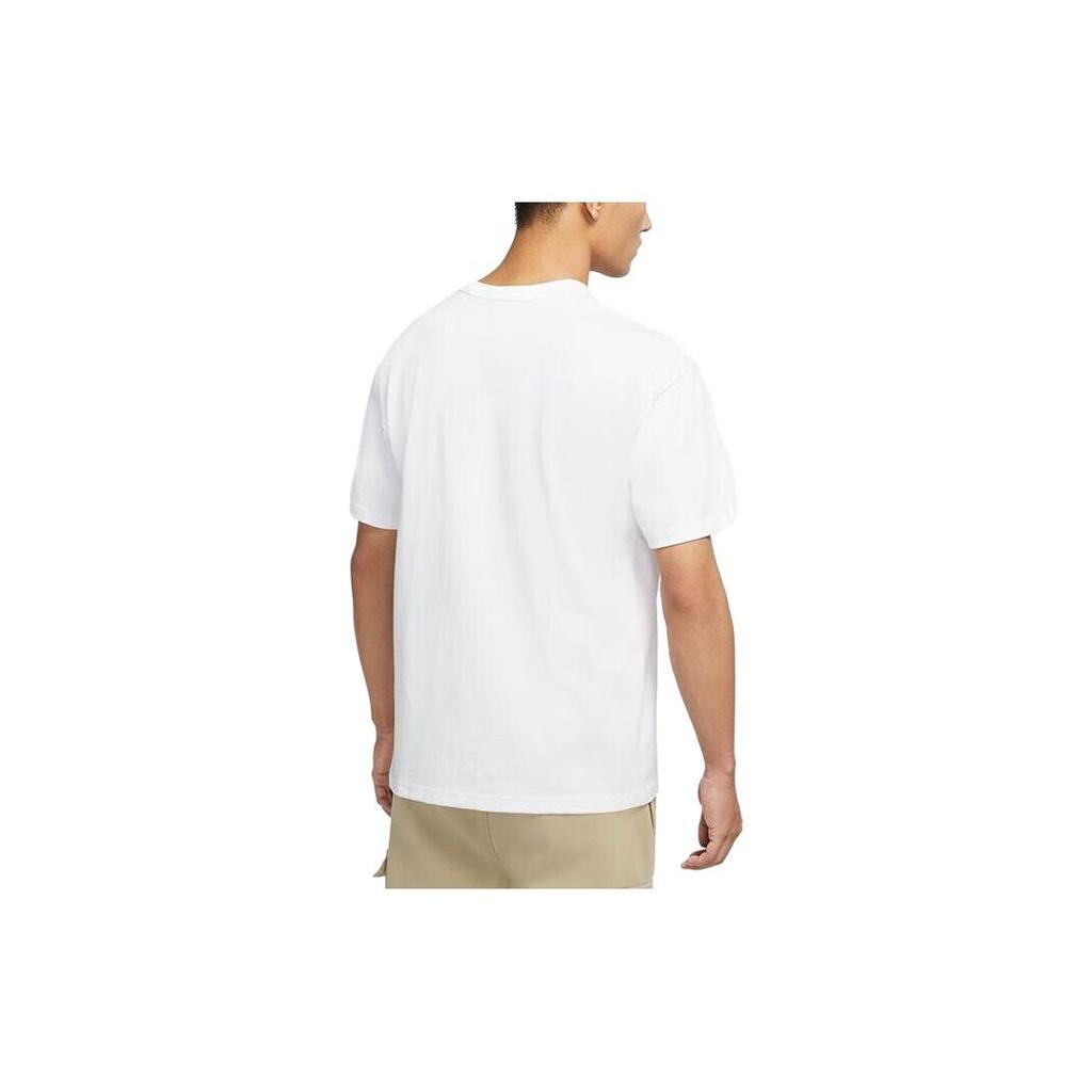 Nike Sportswear Premium Essentials Solid Logo Print Loose Casual Crew Neck Short Sleeve T-Shirt Men Tops White DO7393-100