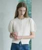Vleti Basic Round Half Knit Cardigan (Cream)
