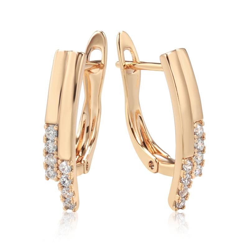 

Необычные серьги-капли цвета розового золота для женщин, девушек, глянцевые, длинные, в виде палочек, с натуральным цирконом, свадебные украшения для невесты