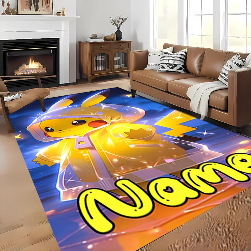 Custom personalization Pokémon Pikachu Area Rug - Perfect For Kitchen, Bathroom,Laundry Room Decor Large Size Available,Gift All Seasons