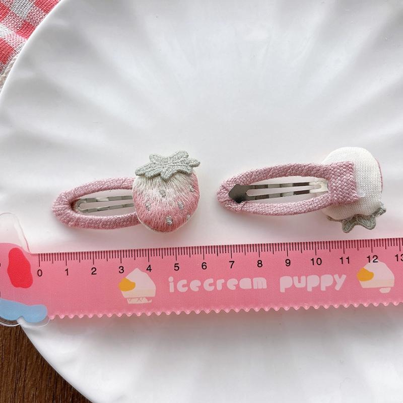 2 szt./zestaw Kreskówkowe Klipsy do Włosów Truskawka Grzyb Dla Dziewczynek Różowe Wsuwki Dziecięcy Klips Boczny Śliczne Akcesoria do Włosów Dziecięca Gumka do Włosów Uchwyt do Kucyka dla Dziewczynki