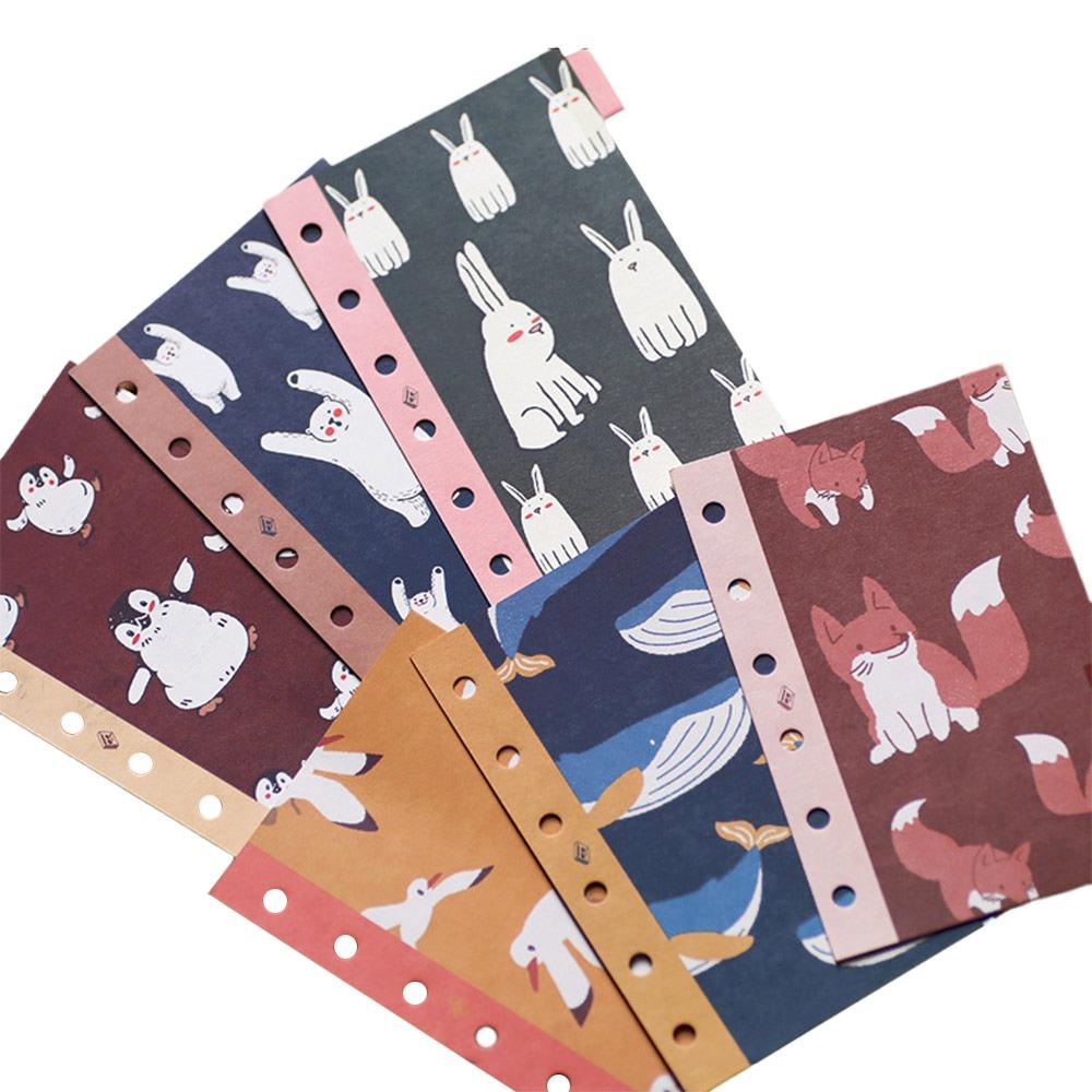 

6 шт. А5/А6/А7 Индексные страницы Разноцветная классификация внутренних страниц Блокнот на кольцах A5