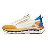 FILA KM Fabric Synthetic Leather Nylon Suede Sports Low-Top Lifestyle Shoes Men sneaker Cream Golden-Yellow F12M233113FCW