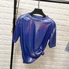 Loose-fitting, Versatile, Sparkly Reflective T-shirt For Female Students, Trendy Dance Costume
