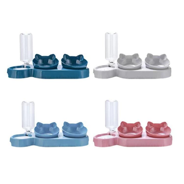 3 in 1 Dogs Feeder Cat Food Water Bowl No-Spill Feeder Bowl Water Bottle