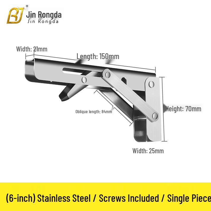 Stainless Steel Foldable Triangle Shelf Bracket Wall-Mounted Storage Rack