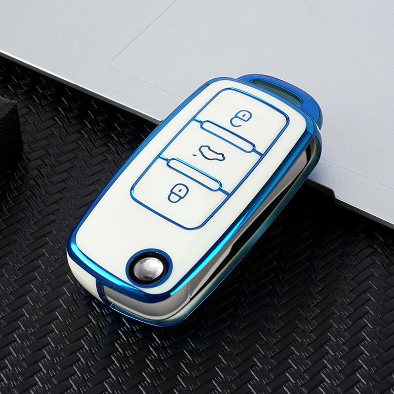 TPU Car Flip Key Cover Case Shell Protector Box Fob For Volkswagen VW Polo Bora Beetle Tiguan Passat B5 B6 B7 Golf EOS Scirocco
