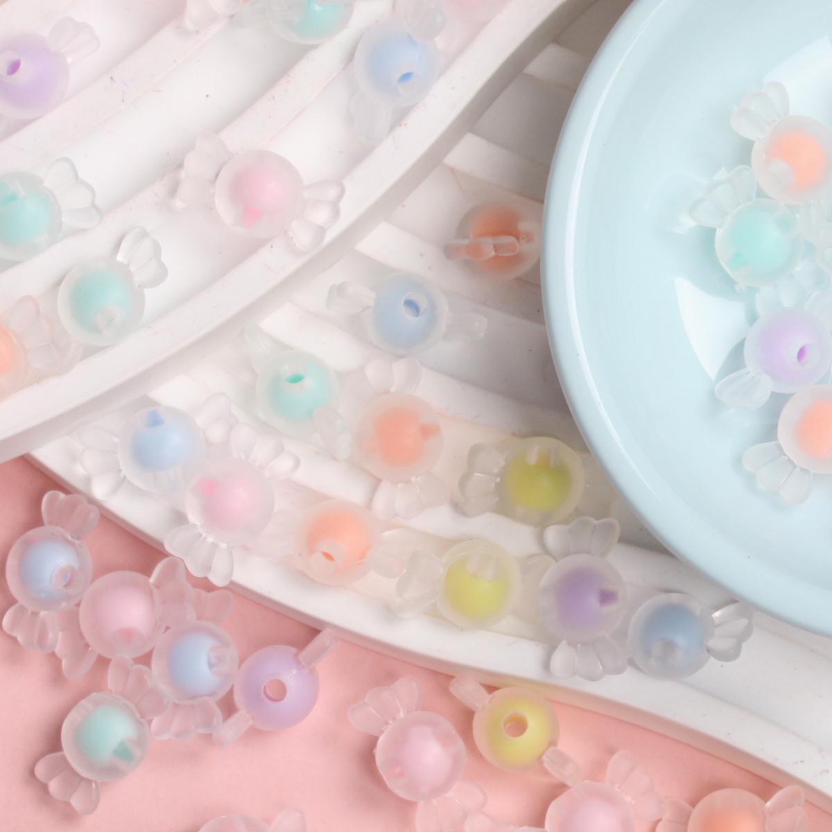 

100 шт. сэндвич 17 мм бусины матовые конфеты разноцветные DIY ювелирные аксессуары кулон ожерелье браслет ремесленное изготовление