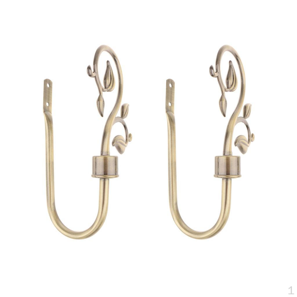 

Metal Leaf Curtain Hook Window Tieback Hanger Style3 Bronze