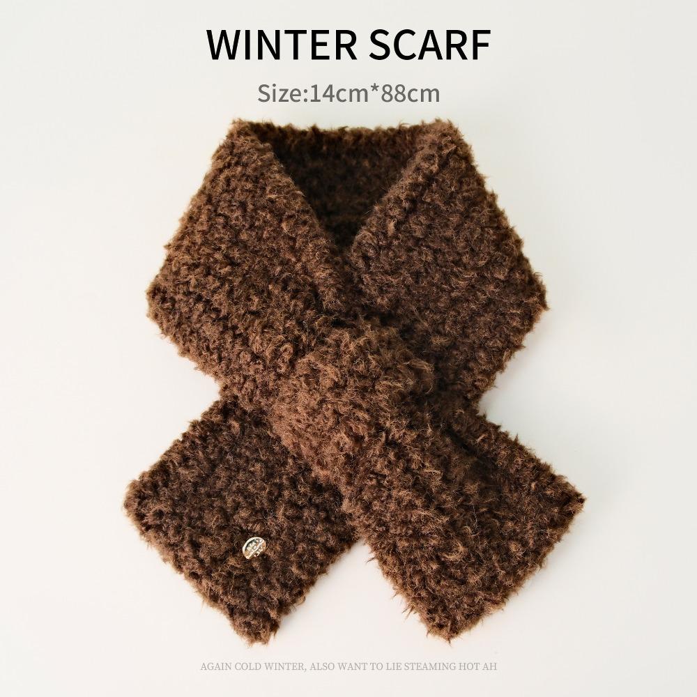 

Warm Fur Scarf Windproof Knitted Wool Scarf New Neck Guard Scarves кофейный