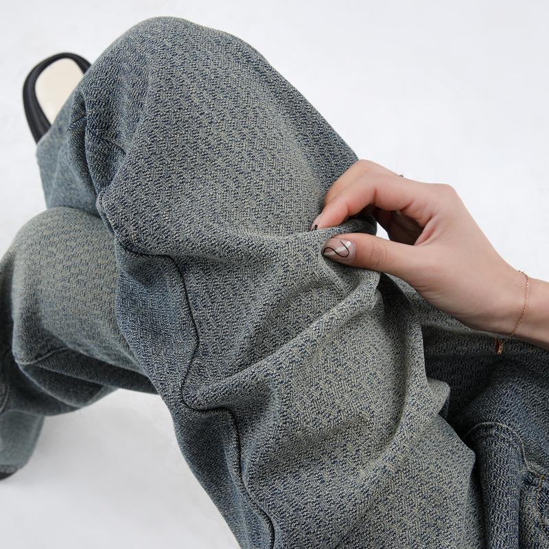 Weitbeinige Jeans für Damen im Frühling und Sommer Bodenlange Hosen für Damen im Frühling und Sommer High Waist Straight Pants für Damen im Frühling und Sommer