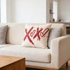 Valentine's Day Pillow Cover 18" Faux Fur Love x 18" Soft Plush Heart Pillowcase Embroidery Throw