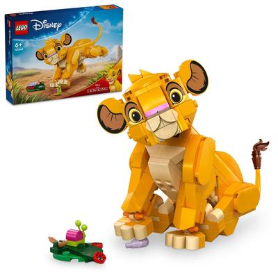 LEGO Disney Lion King Baby Simba Toy, Birthday Gift, Educational Building Blocks, for Girls and Boys, Ages 6, 7, 8, and 9, Animal Creature, 43243