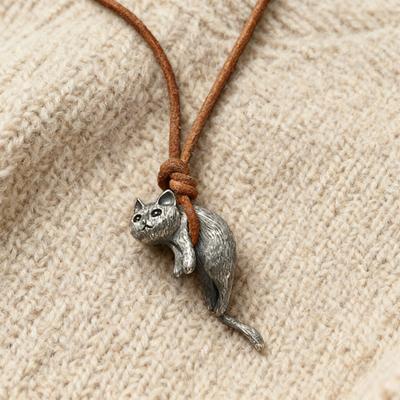 Schattige Metalen 3D Kat Hanger Kettingen voor Vrouwen Mannen Trendy Eenvoudige Touwketting Gevlochten Kettingen Koppel Vriendschap Sieraden Cadeaus