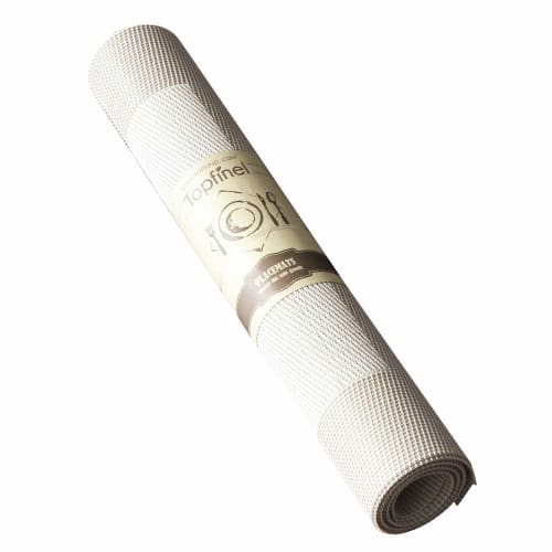 Topfinel Placemats, Stylish, Nordic Design, Available in 6 Colors, Waterproof, Stain-Resistant, Insulating, Non-Slip, Easy to Clean, PVC, Light Coffee