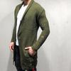 Autumn-Winter Men's Mid-length Loose Knit Cardigan - European & American Muscular Style Sweater