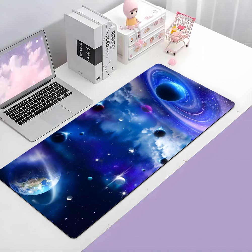 Saturn Beautiful Planet Art Mouse Pad Large Gaming Mousepad With Thick Stitched Edge NonSlip Desk Mat