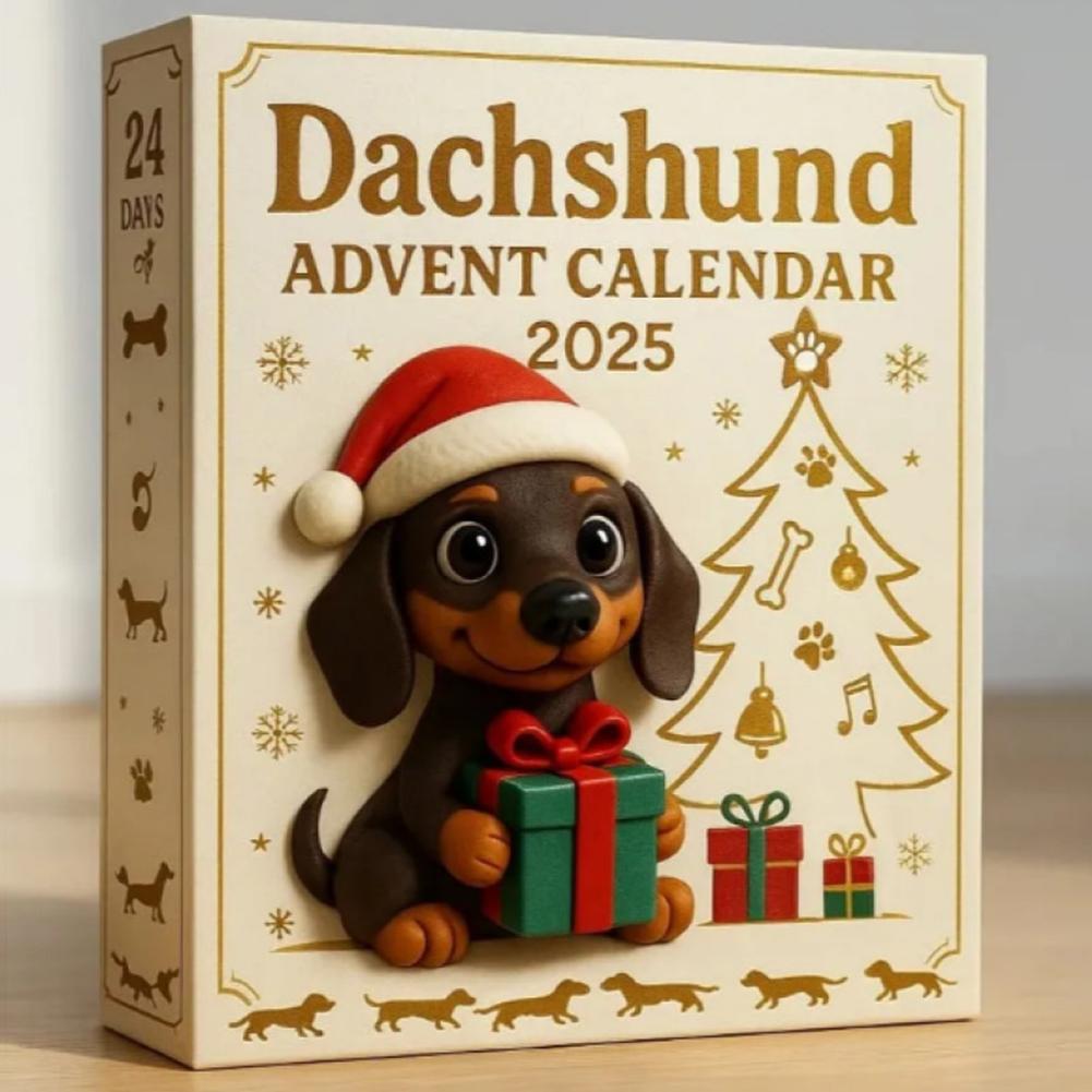 Cute Dog Christmas Countdown Calendar Unbox Festive Joys With Adorable Dachshunds For Winter Display