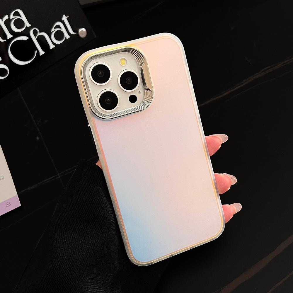 

Лазерный Градиентный Красочный Чехол для iPhone16 Подходит для 15Promax Чехол для Мобильного Телефона Apple 14 Гальваническое Покрытие 11 Ощущение Высокого Класса Простой 16promax