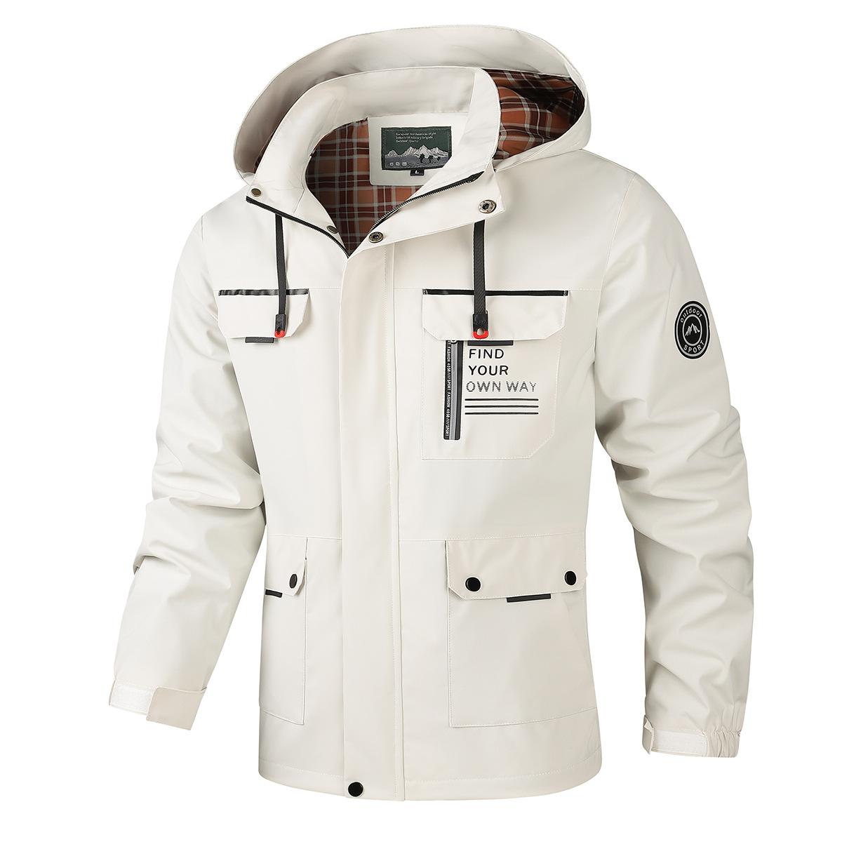 

Мужская повседневная куртка Parka Autumn Hooded Men s Jacket Solid Color M белый