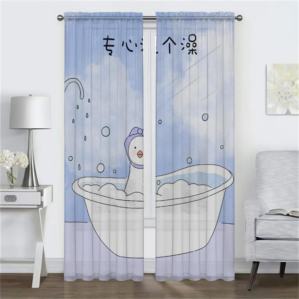 Curtains for Living Room Curtain for Room 2 Panel Warm Happy Little Things Halloween Decoration Home Interior Curtains Partition
