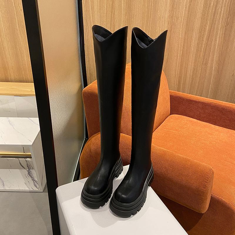 Winter Fashion Elastic Slim Women Long Over The Knee Boots Street Style Platform Thick Bottom Party Stripper Female Shoes